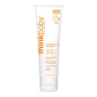 新版美国Thinkbaby儿童物理防晒霜spf50 89ml氧化锌安全评级1温和