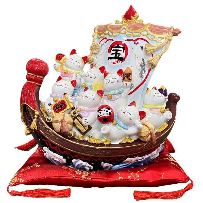 金石工坊一帆风顺招财猫家居摆件