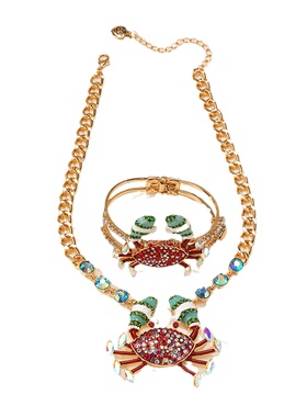 欧美重工螃蟹满钻女手镯极繁主义项链搞怪有趣万圣节饰品精致高级