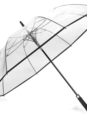 小魔伞直杆透明迎宾雨伞抗风雨