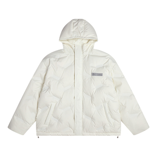 ATRY立体胶囊压印宽松连帽羽绒服男 国潮牌冬季情侣白鸭绒衣外套