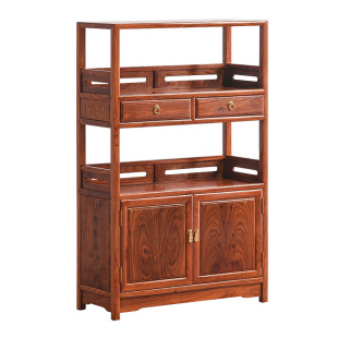 花梨木矮书架新中式实木刺猬紫檀置物架中式红木书橱书柜组合落地