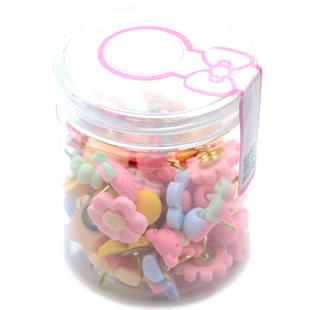 五年质保50粒盒装树脂磨砂彩色木夹按钉工字钉子创意软木图钉墙钉