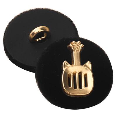 黑色植绒扣子金属双拼毛呢大衣毛衣外套衣服小香风百搭塑料纽扣