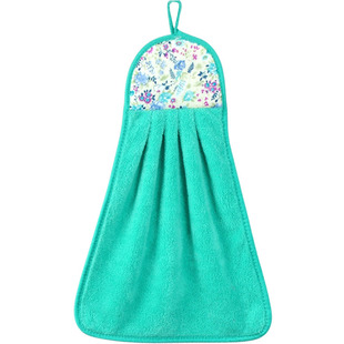 2条装珊瑚绒擦手巾挂式 吸水厨房洗手间擦手抹布儿童毛巾手帕子