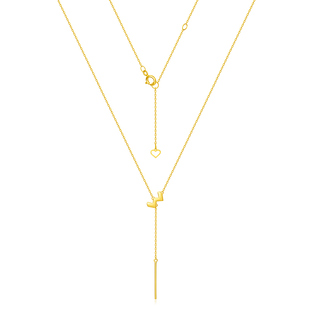 周大福SOINLOVE「极简」18K金项链颈饰Y字锁骨链女情人节礼物