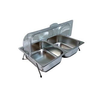 分格幼儿园不锈钢卤肉自助餐展示盘架保鲜托盘冷餐凉菜水果盘带盖