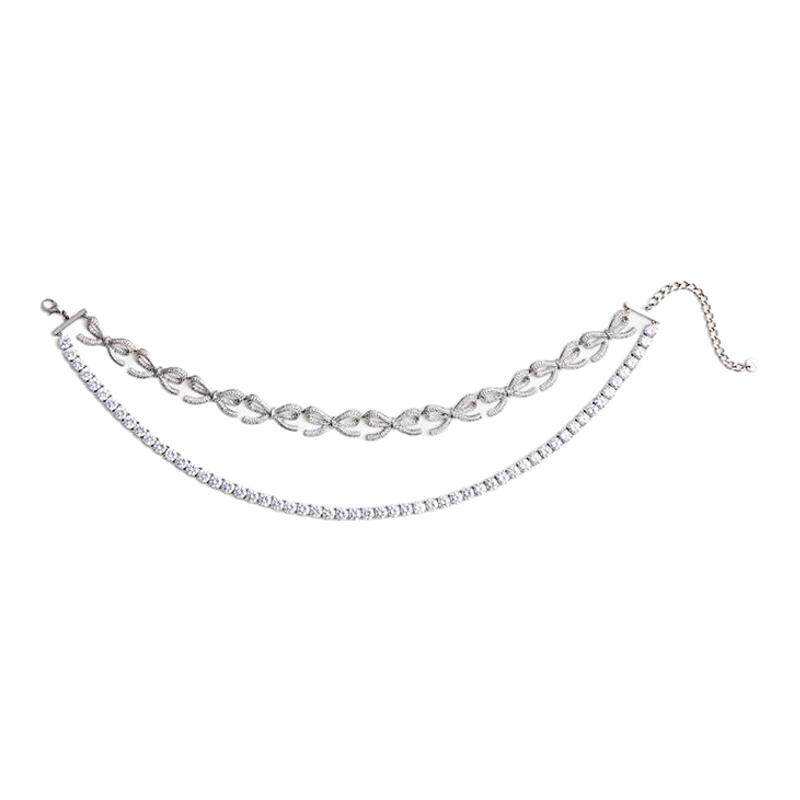 self-portrait蝴蝶结水钻choker
