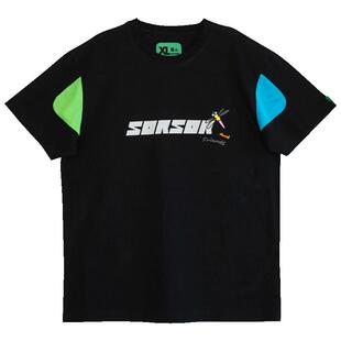 Corade．宝葫芦sorsor and friends黑色T恤短袖潮流新款情侣休闲