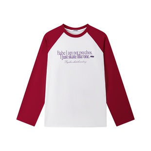 【买一送一】明星同款PSYCHOS插肩美式字母印花长袖索罗娜t恤上衣