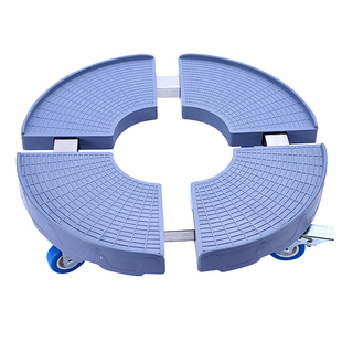 可移动托架万向轮花盆栽煤气罐架塑料托盘调节置物架圆形加高底座