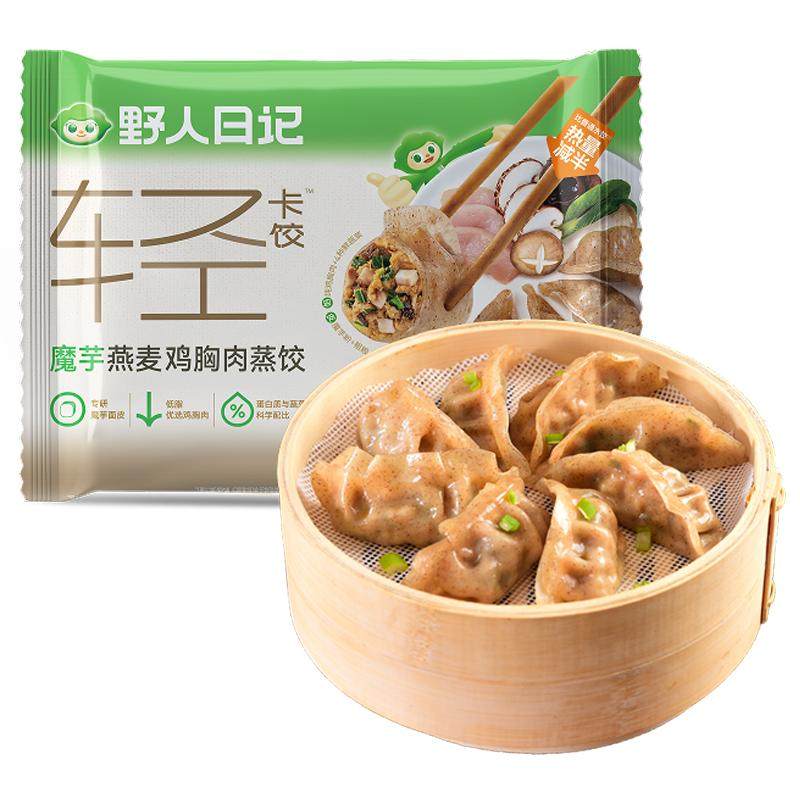 野人日记魔芋燕麦鸡胸肉蒸饺500g