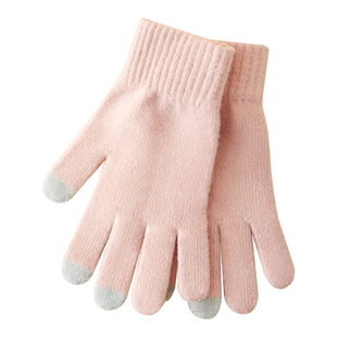 100%绵羊毛手套女可触屏冬季户外骑行男防风分指锁温情侣保暖加厚