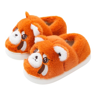 小熊猫棉拖鞋女款可爱毛绒室内家居2025新款包跟棉鞋女秋冬季月子