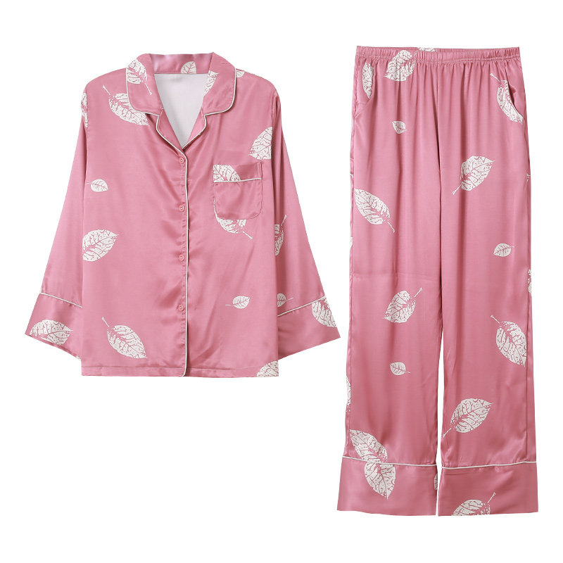 夏季仿真丝绸中年妈妈家居服