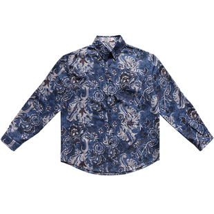 日系复古山本耀司设计感长袖衬衫男潮牌痞帅夜店民族风衬衣外套