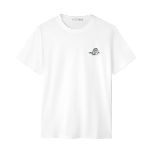 HLA/海澜之家白色圆领短袖T恤男26夏季父亲节衣服纯棉休闲半袖男