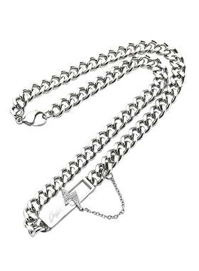 Guuka闪电方牌项链男女嘻哈情侣