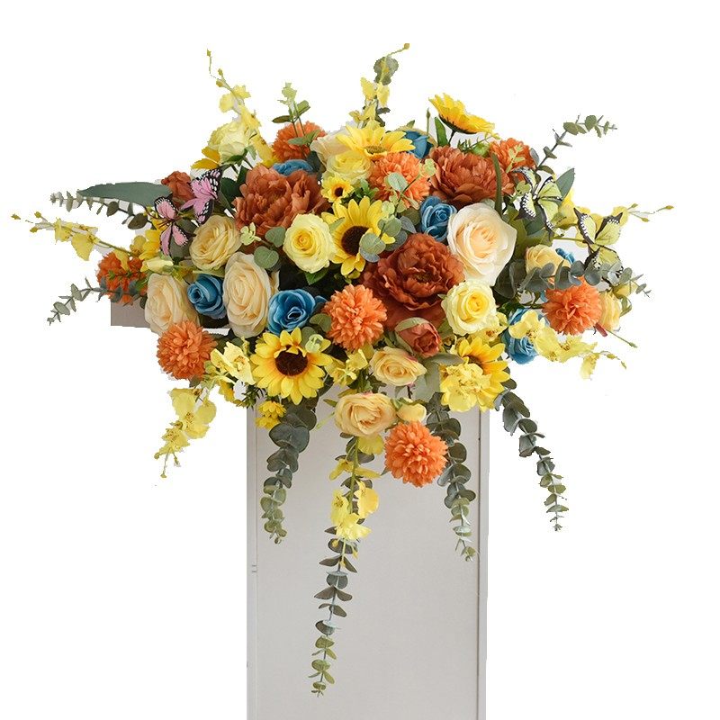 假花仿真花商务讲台花庆典活动会议演讲台发言台装饰下垂挂花绢花