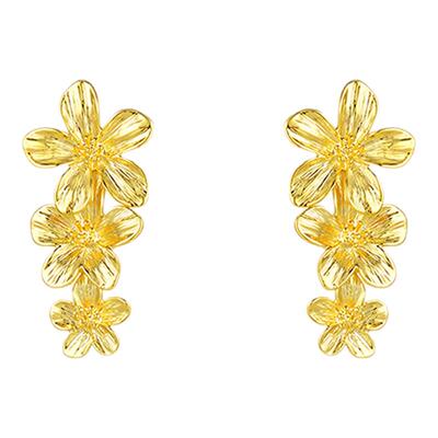 金色夸张花朵耳环轻奢高级感