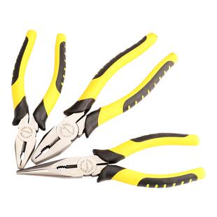 粤信手钳子8寸尖嘴钳斜口钳水口钳钢丝钳6手工剪线电工专用钢丝钳