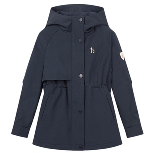 hazzys哈吉斯童女童风衣2025秋新中大童三防透湿加绒厚外套