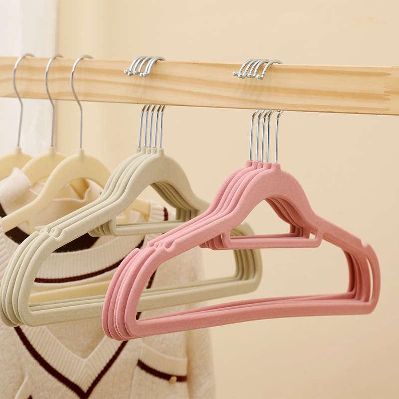 植绒衣架家用挂衣无痕防肩角不起包室内衣柜女装绒面晾衣架晒架撑