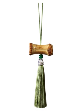 玉珠流苏挂件手工竹节根吊坠配件
