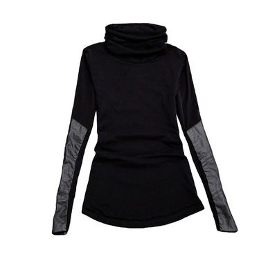 皮袖打底衫冬季配皮草马甲