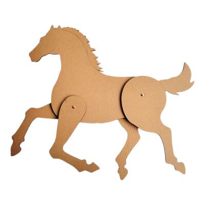 谷乐品环创手工DIY材料纸板平面马腿关节可活动款可定制马年形状