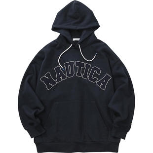 【蔡徐坤同款】nautica白帆 复古大logo绣花连帽卫衣潮KW5390