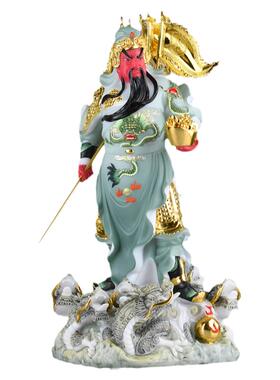 站龙关公关羽关二爷忠义武财神关圣帝君立刀拖宝招财提刀神像摆件