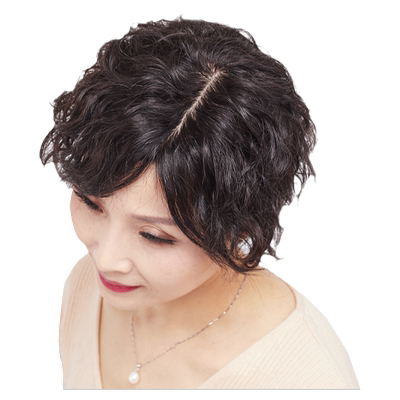 花枝翘头顶补发片真发羊毛卷