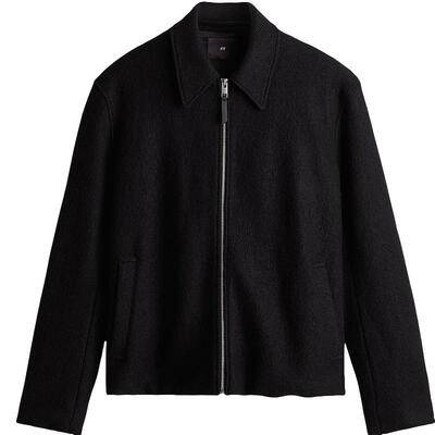 HM男装夹克春季翻领羊毛混纺商务休闲西装上衣底特律外套1234628