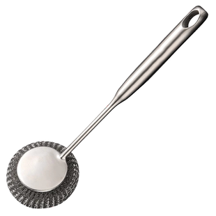 不锈钢长柄锅刷厨房专用清洁刷子多功能家用大号钢丝球洗刷碗神器