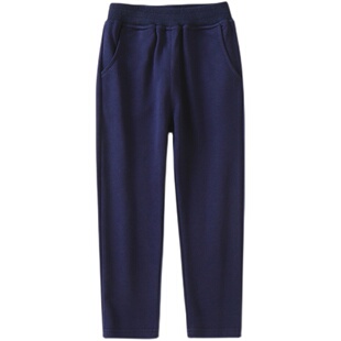 儿童运动裤春秋小学生校服裤子男女童纯棉直筒裤长裤夏季薄款纯棉