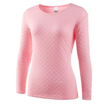 女士三层夹棉圆领保暖秋衣