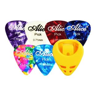 爱丽思吉他拨片彩色赛璐璐指弹pick弹片盒装民谣木吉他配件