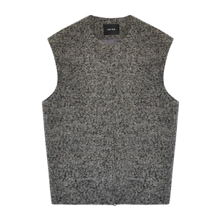 因由 羊驼圈圈毛肌理感宽松肩无袖上衣外套休闲秋冬圆领马甲女