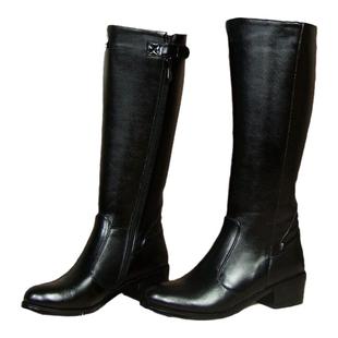 Leseul女靴真皮秋冬季高筒时尚新款中跟阅兵仪仗队牛皮马靴