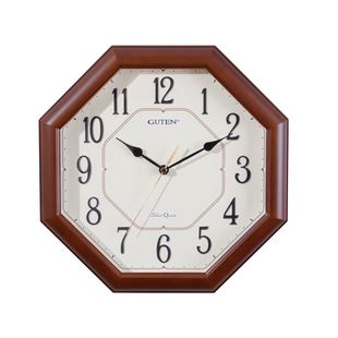 金钟宝八卦挂钟客厅夜光钟表家用静音中式复古石英钟八角形壁挂表