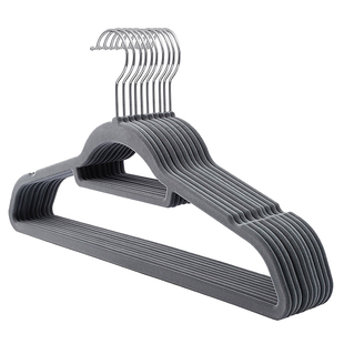 出口日式植绒衣架家用绒面衣挂衣柜收纳防滑无痕衣撑服装店衣架子