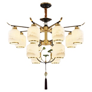 新中式吊灯客厅灯中国风禅意卧室餐厅吸顶灯现代简约吸吊家用全铜