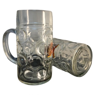 意大利进口Borgonovo啤酒杯菠萝扎啤杯超大扎杯1L啤酒杯茶杯耐热