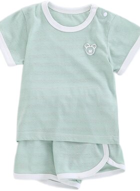婴儿短袖纯棉薄款衣服女童分体