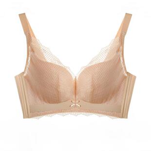 40B古蒂花文胸罩夏薄款B杯网纱透气无钢圈聚拢侧收内衣2878