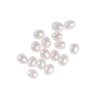 珍珠散珠有孔天然淡水小米珠大孔正品椭圆珠带孔手链项链DIY材料