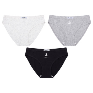 TeenieWeenie小熊纯棉10A级抗菌裆部中腰女士三角内裤简约风短裤