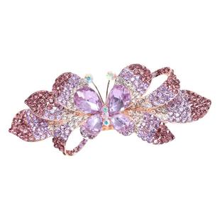 韩国后脑勺大号水钻顶夹弹簧夹发饰女士盘发卡子优雅横夹马尾扣夹