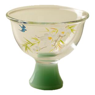 里作家用创意玻璃主人杯高足透明茶杯加厚耐热玻璃杯高档功夫茶具